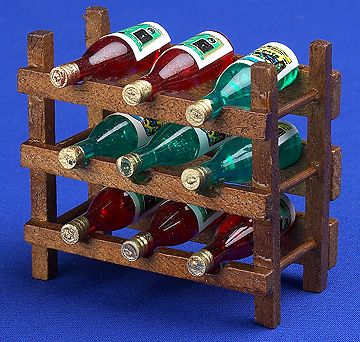 Wine Rack & Bottles